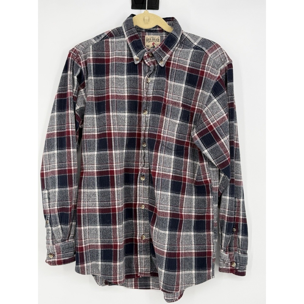 Red Head Men's Flannel Long Sleeve Button Down Large